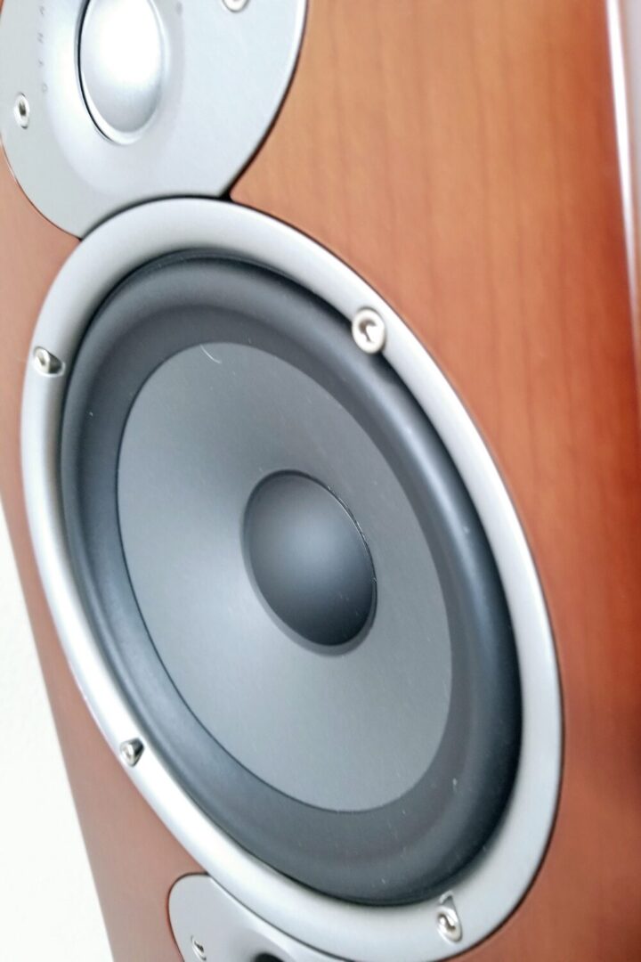 A brown home theater speaker