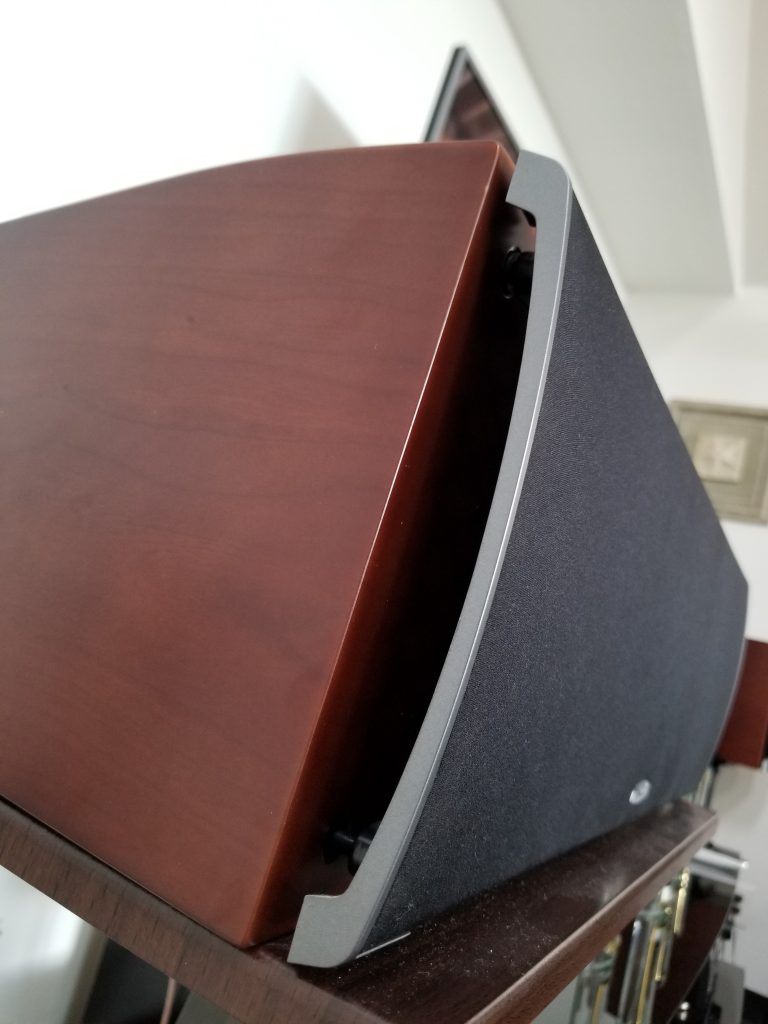 The Polk center channel speaker in this picture is quite heavy at about 30 pounds.