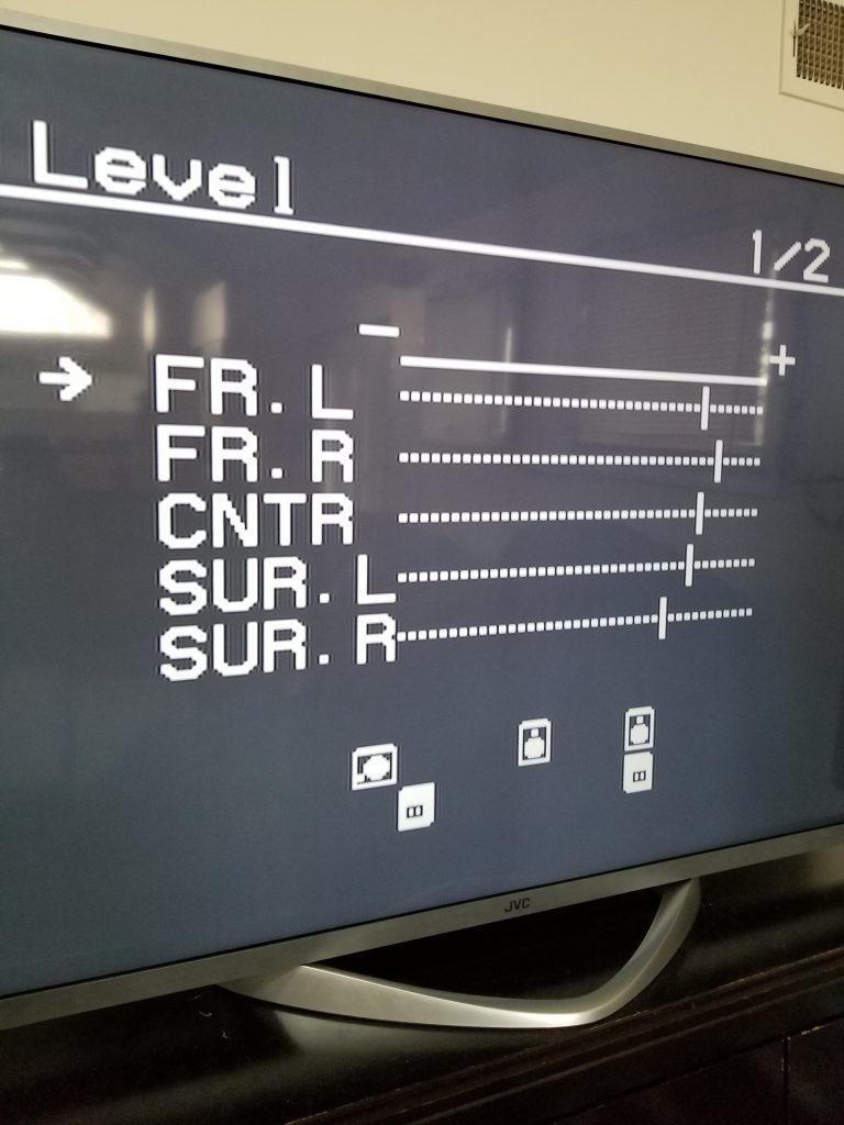 a picture of the settings screen in a receiver