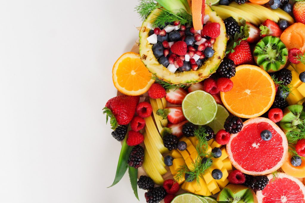 In this picture, a fruit platter is shown