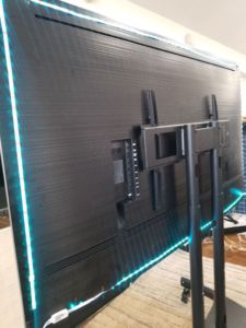 Led lights on the back of a television