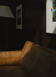 A picture of a dark brown room