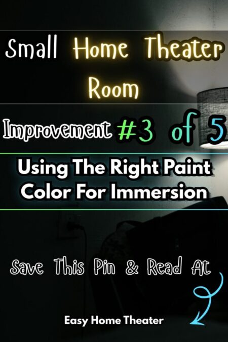 A picture of a dimly lit dark wall with the words using the right paint color in the middle